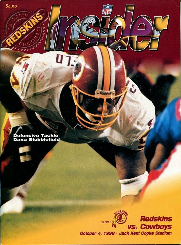 NFL Program: Washington Redskins vs. Dallas Cowboys (October 4, 1998)