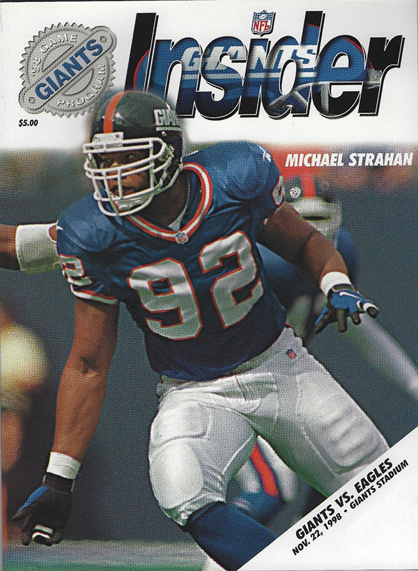 NFL Program: New York Giants vs. Philadelphia Eagles (November 22, 1998)
