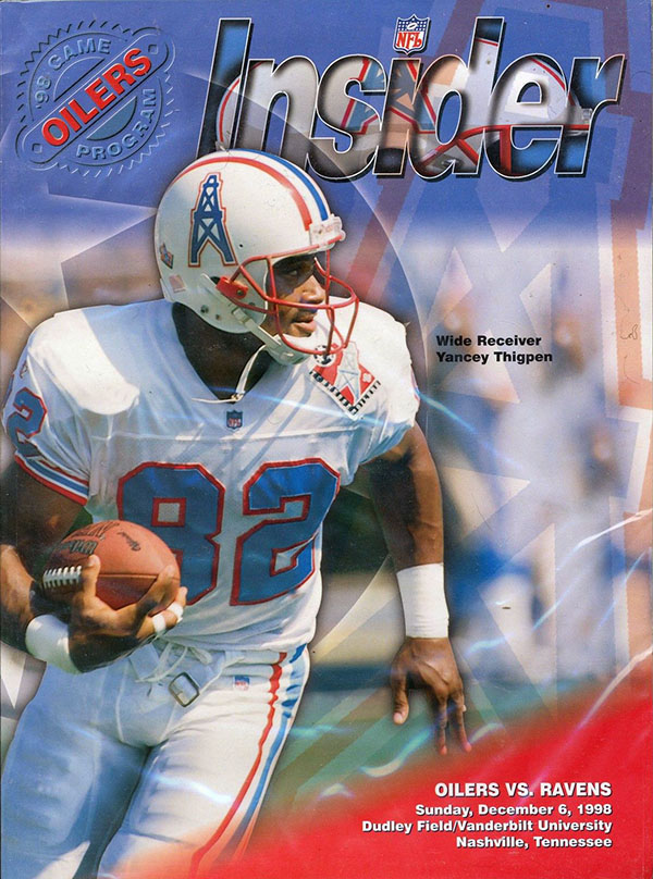 NFL Program: Tennessee Oilers vs. Baltimore Ravens (December 6, 1998)