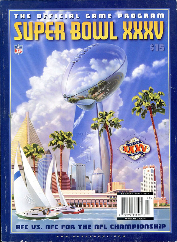 Nfl Super Bowl Xxxv Game Program New York Giants Vs Baltimore Ravens January 28 2001 8913