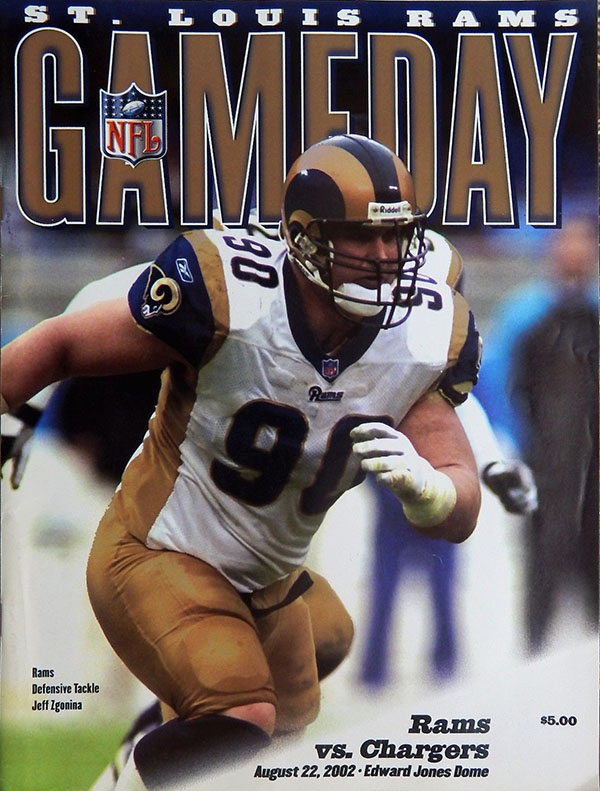 NFL Program St. Louis Rams vs. San Diego Chargers (August 22, 2002