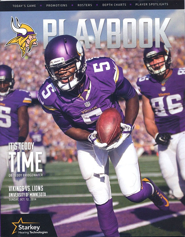 NFL Program: Minnesota Vikings vs. Detroit Lions (October 12, 2014)