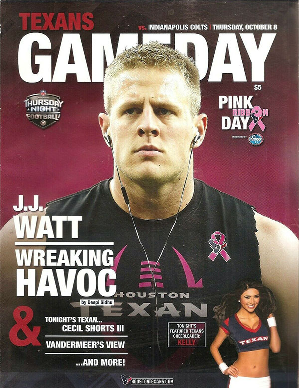 NFL Program: Houston Texans vs. Indianapolis Colts (October 8, 2015)