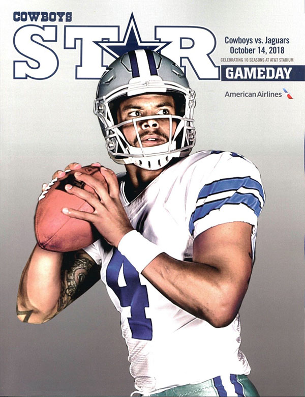 NFL Program: Dallas Cowboys vs. Jacksonville Jaguars (October 14, 2018)