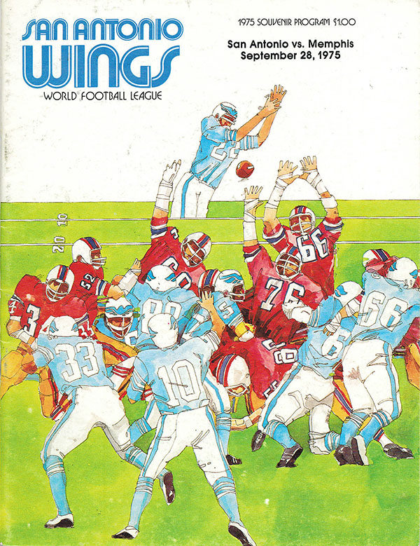 WFL Program: San Antonio Wings vs. Memphis Southmen (September 28, 1975)