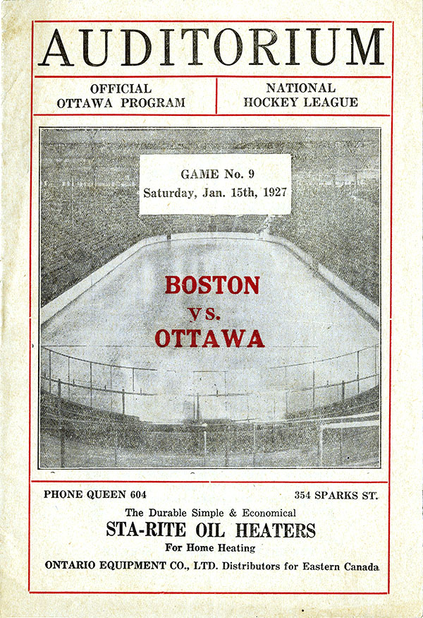 NHL Program: Ottawa Senators (1926-27) | SportsPaper.info