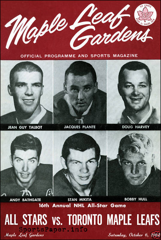 NHL Program: 1962 All-Star Game