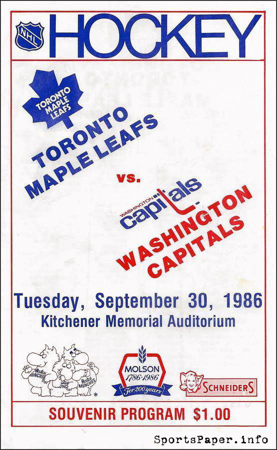 NHL Program: Toronto Maple Leafs (1986-87)
