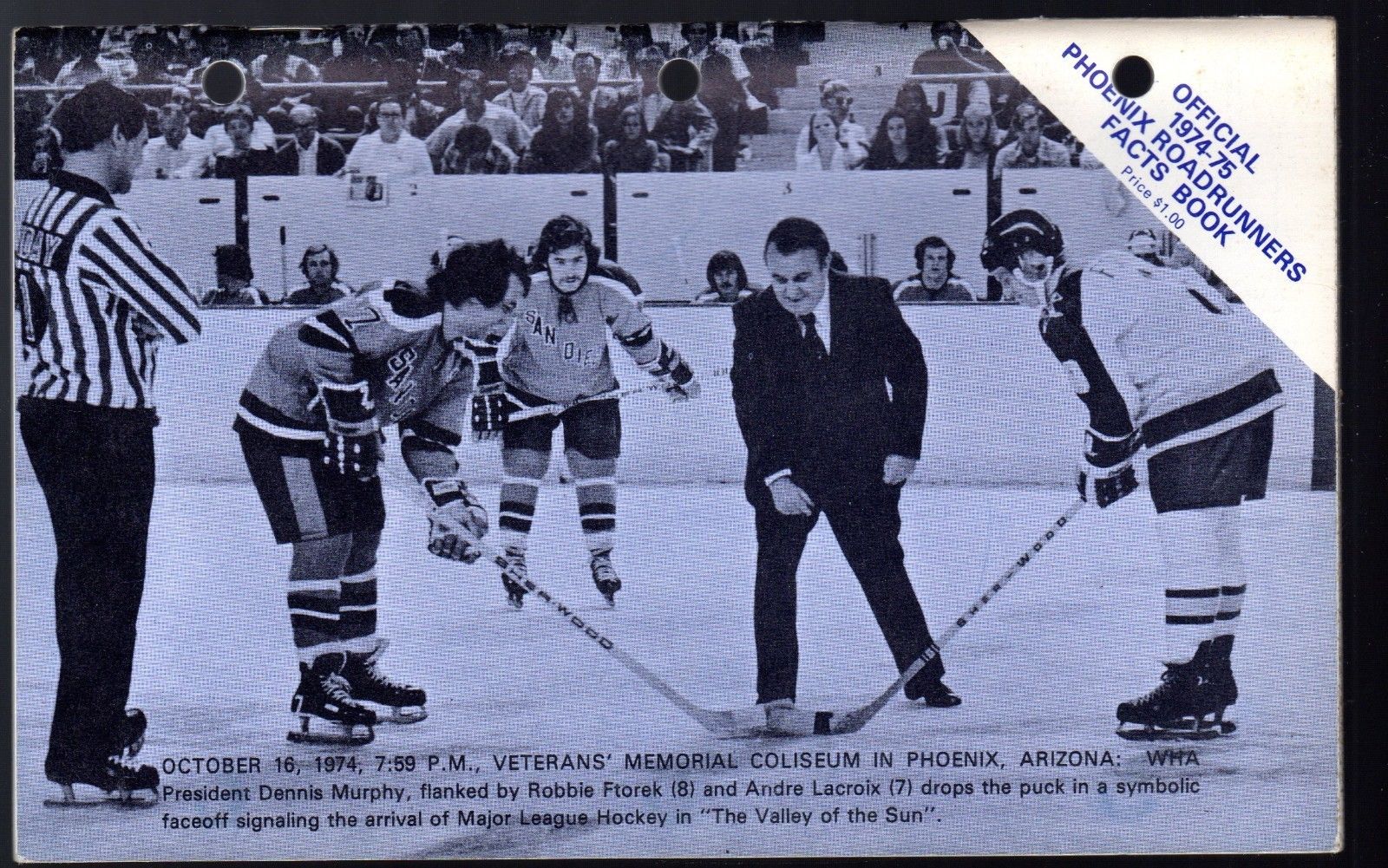 WHA Media Guide: Phoenix Roadrunners (1974-75)