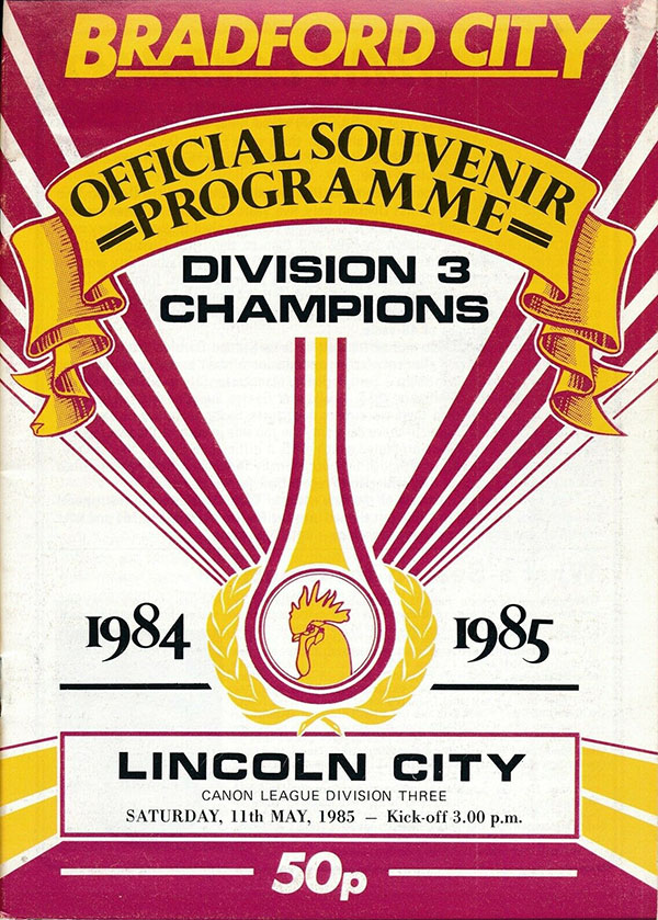 English Football Program: Bradford City vs. Lincoln City (May 11, 1985)
