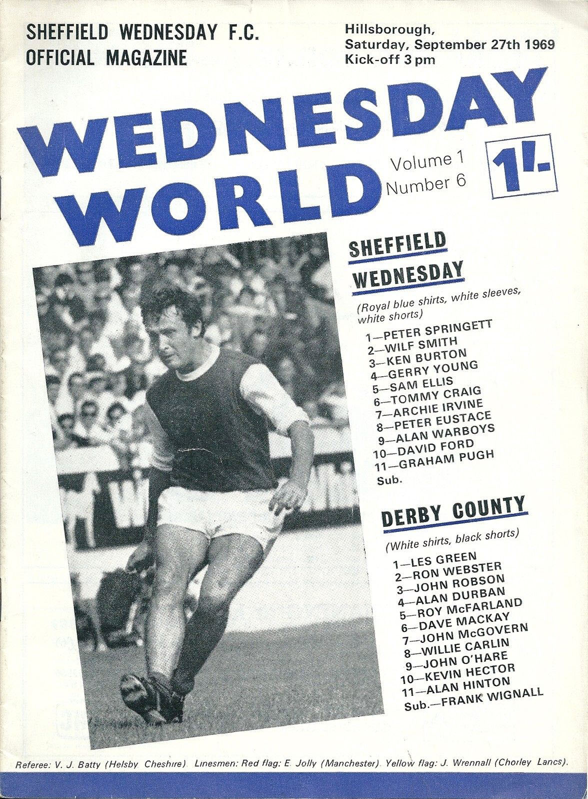 Sheffield Wednesday vs. Derby County (September 27, 1969) - SportsPaper 