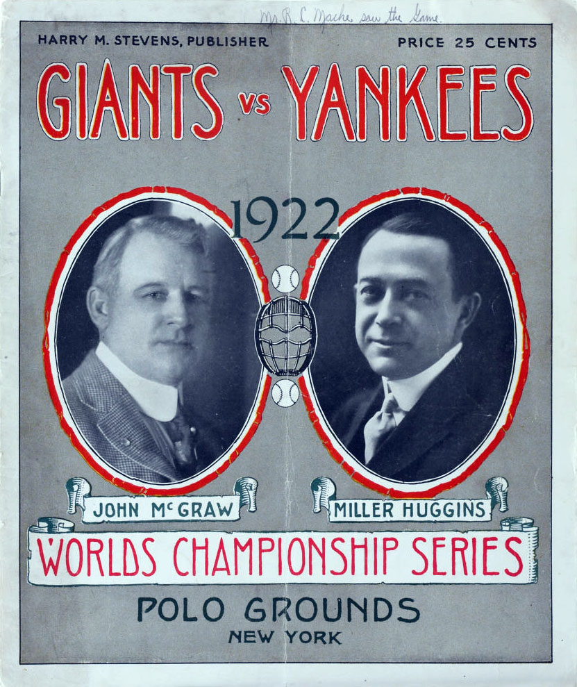 1922 World Series New York Giants Vs New York Yankees SportsPaper Wiki   Mlb World Series Program 1922 