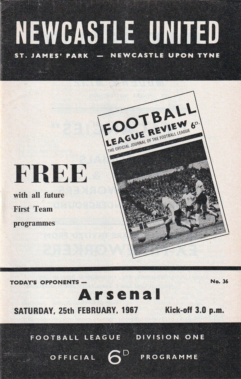 Newcastle United vs. Arsenal (February 25, 1967) - SportsPaper Wiki