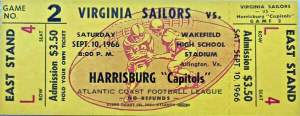 Virginia Sailors vs. Harrisburg Capitols (September 10, 1966)