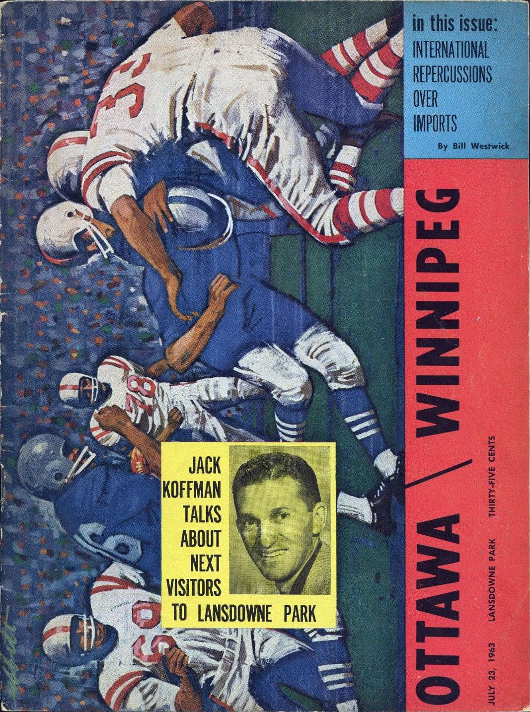 CFL Program: Ottawa Rough Riders vs. Winnipeg Blue Bombers (July 23, 1963)