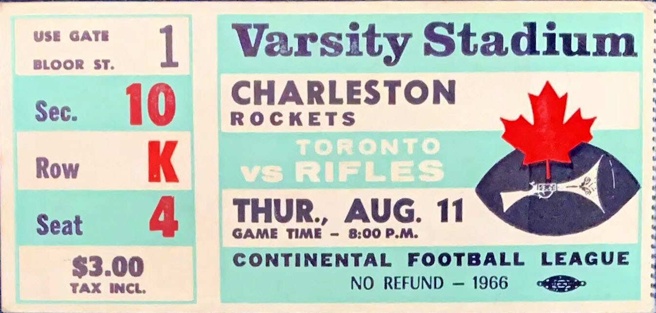 Toronto Rifles vs. Charleston Rockets (August 11, 1966)
