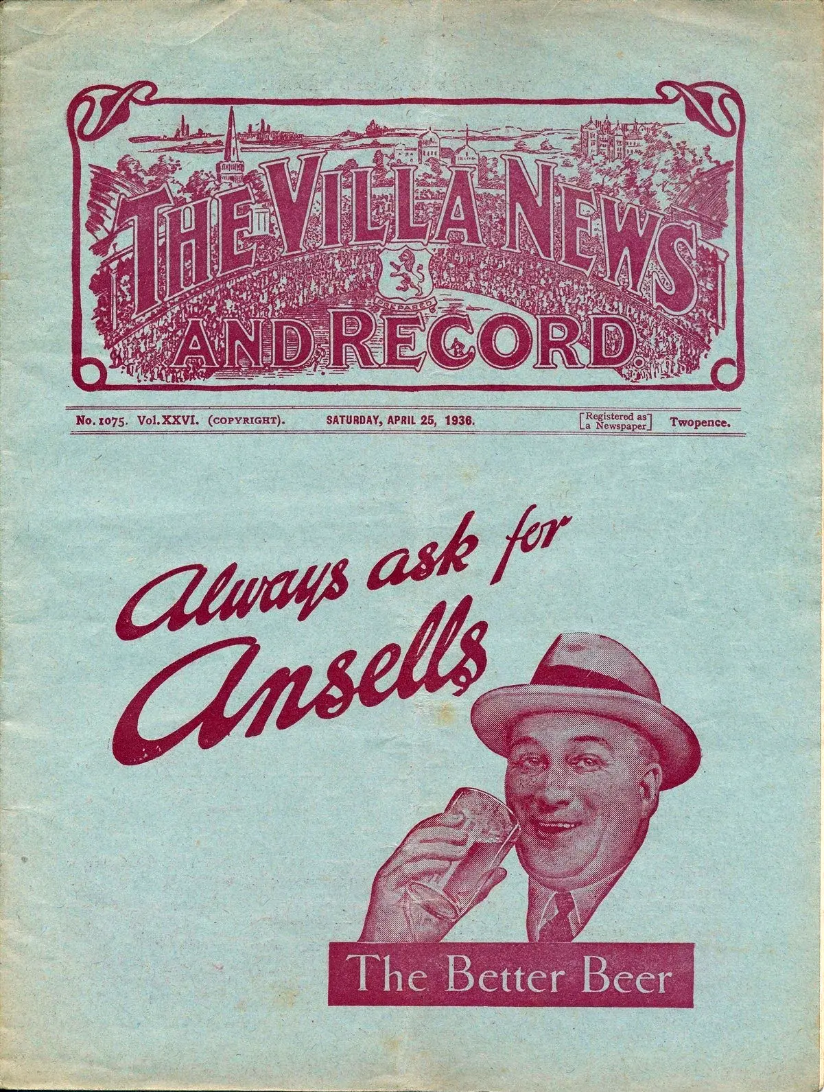 Aston Villa vs. Blackburn Rovers (April 25, 1936)