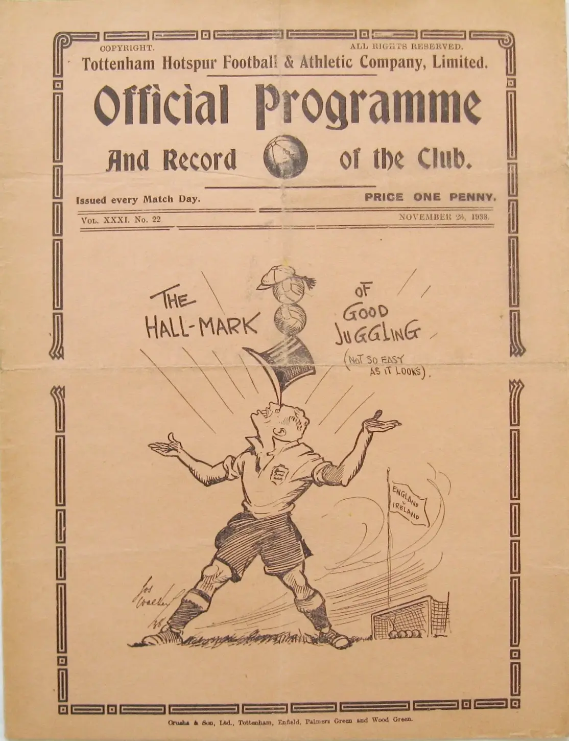 Tottenham Hotspur vs. Chesterfield (November 26, 1938)