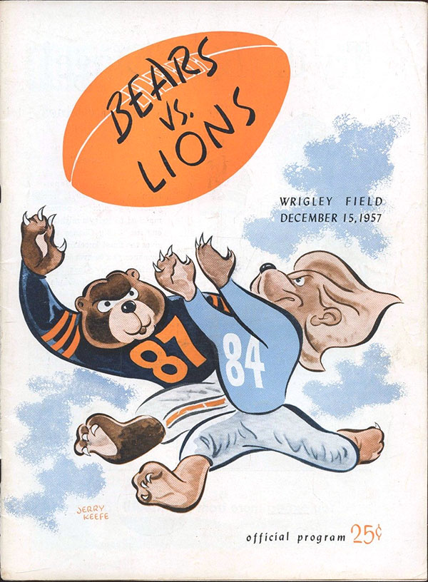 NFL Program: Chicago Bears vs. Detroit Lions (December 15, 1957)