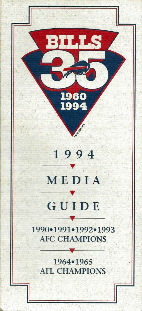 1994 Buffalo Bills media guide