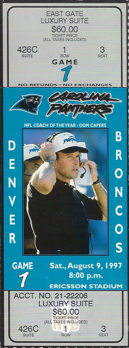 Carolina Panthers vs. Denver Broncos (August 9, 1997)