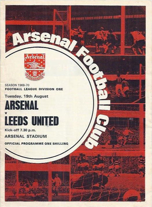 English Football Program: Arsenal vs. Leeds United (August 19, 1969)