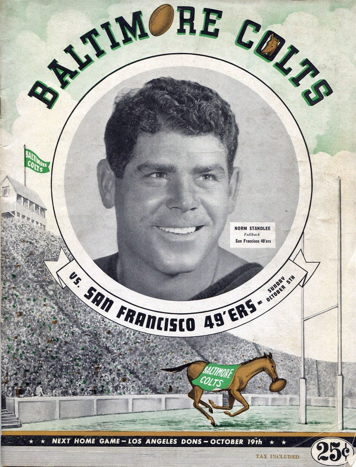 AAFC Program: Baltimore Colts vs. San Francisco 49ers (October 5, 1947)