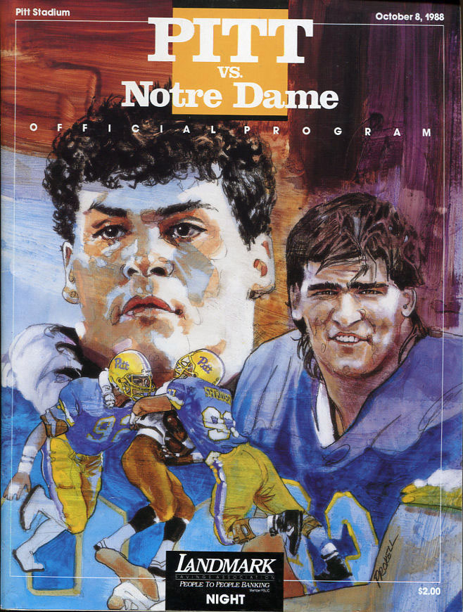College Football Program: Pittsburgh Panthers vs. Notre Dame Fighting Irish (October 8, 1988)