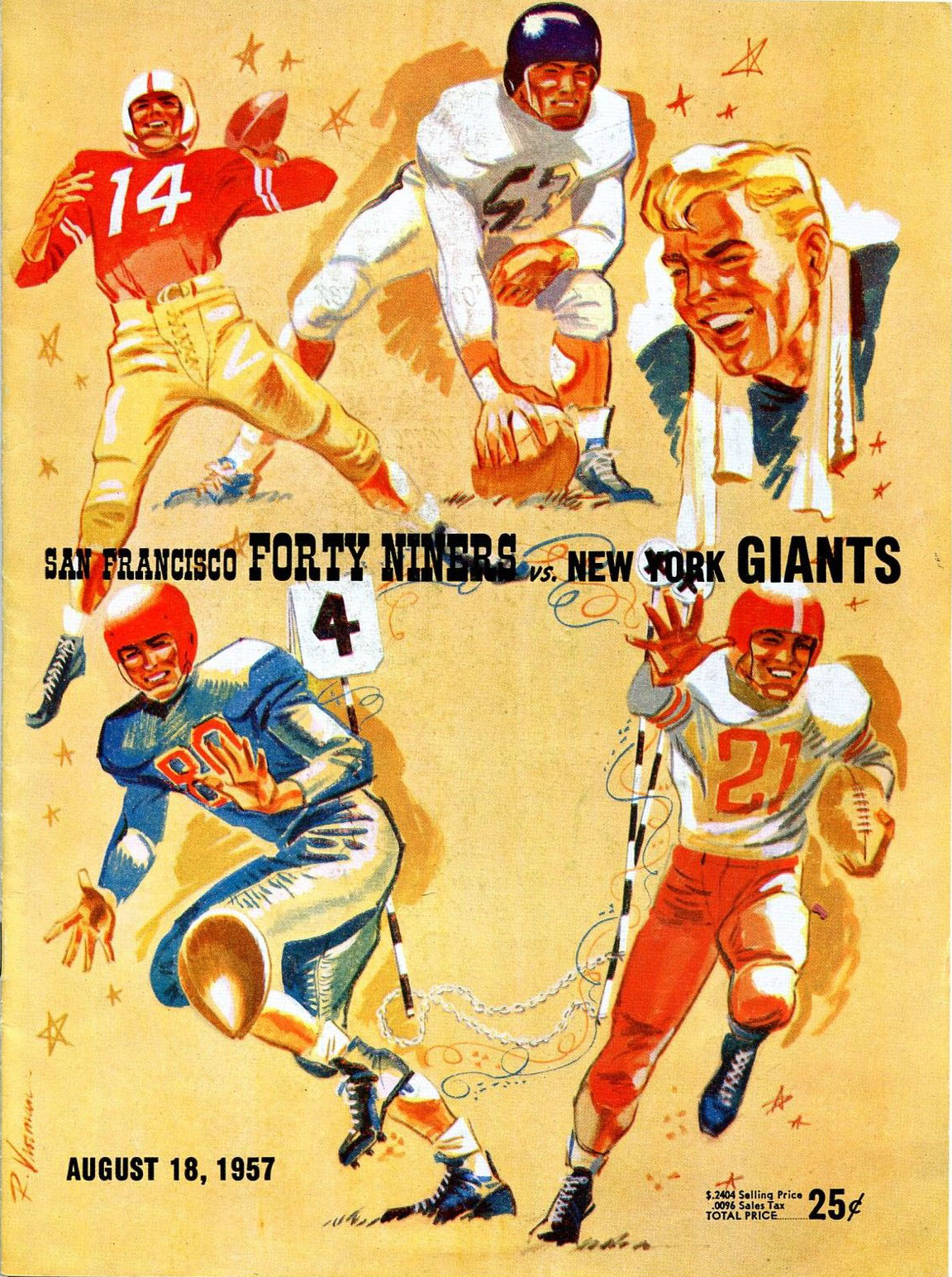 NFL Program: San Francisco 49ers vs. New York Giants (August 18, 1957)