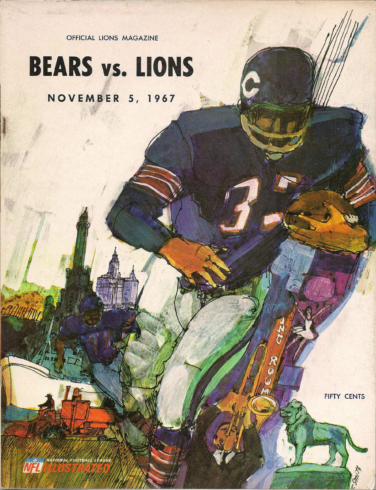 NFL Program: Detroit Lions vs. Chicago Bears (November 5, 1967)