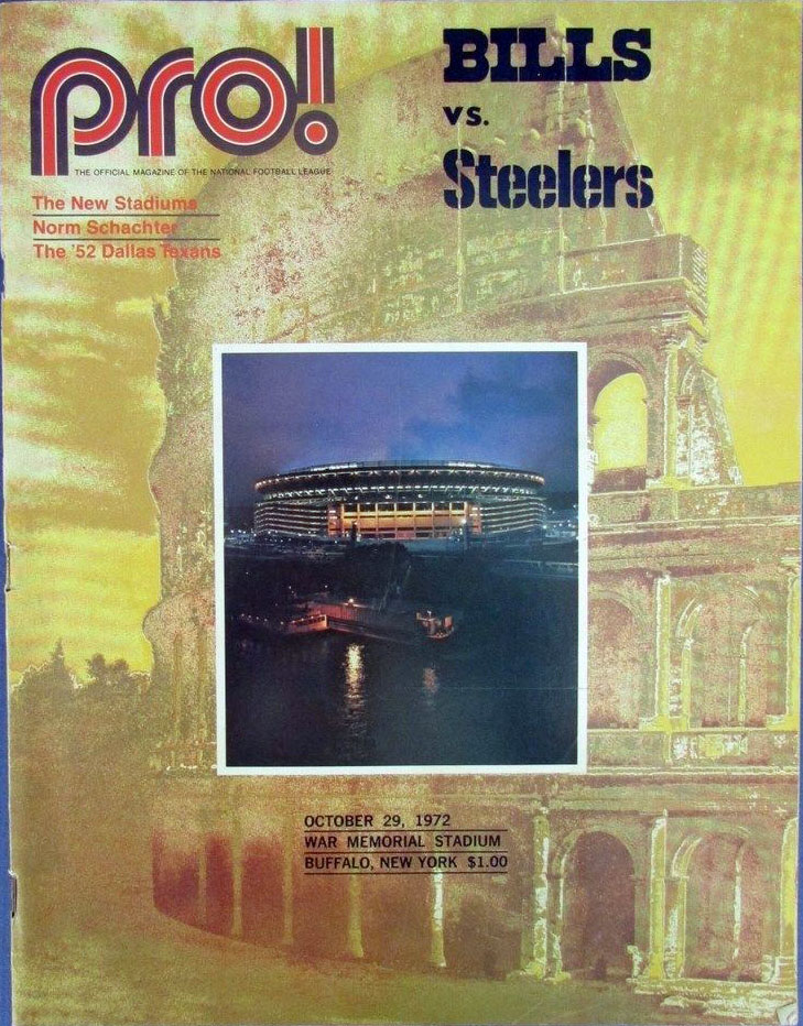 NFL Program: Buffalo Bills vs. Pittsburgh Steelers (October 29, 1972)