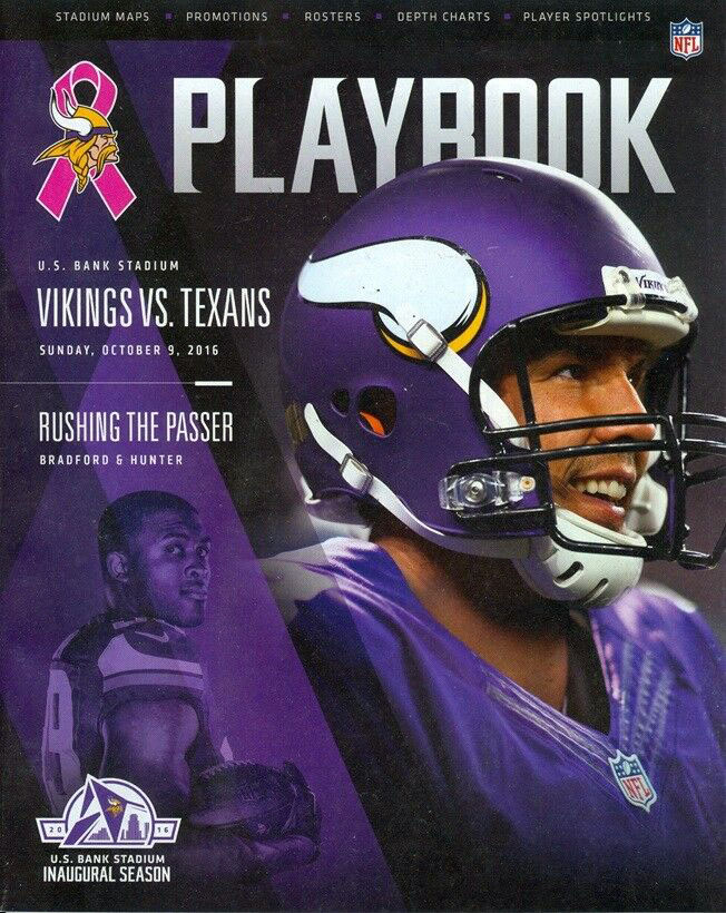 NFL Program: Minnesota Vikings vs. Houston Texans (October 9, 2016)