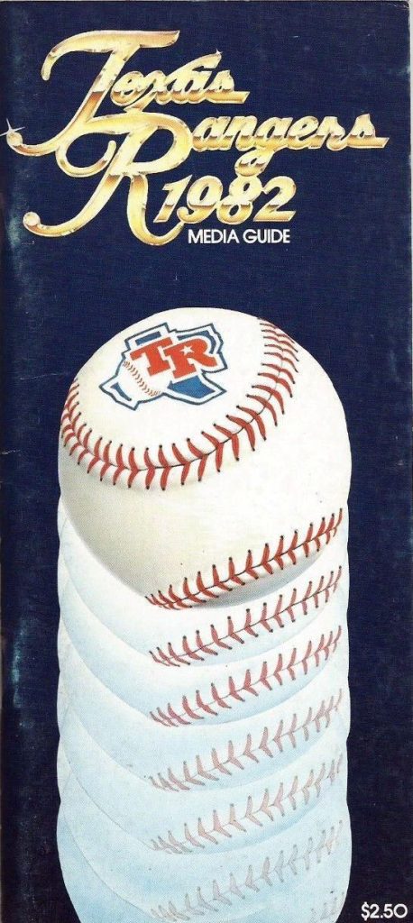 MLB Media Guide: Texas Rangers (1982)
