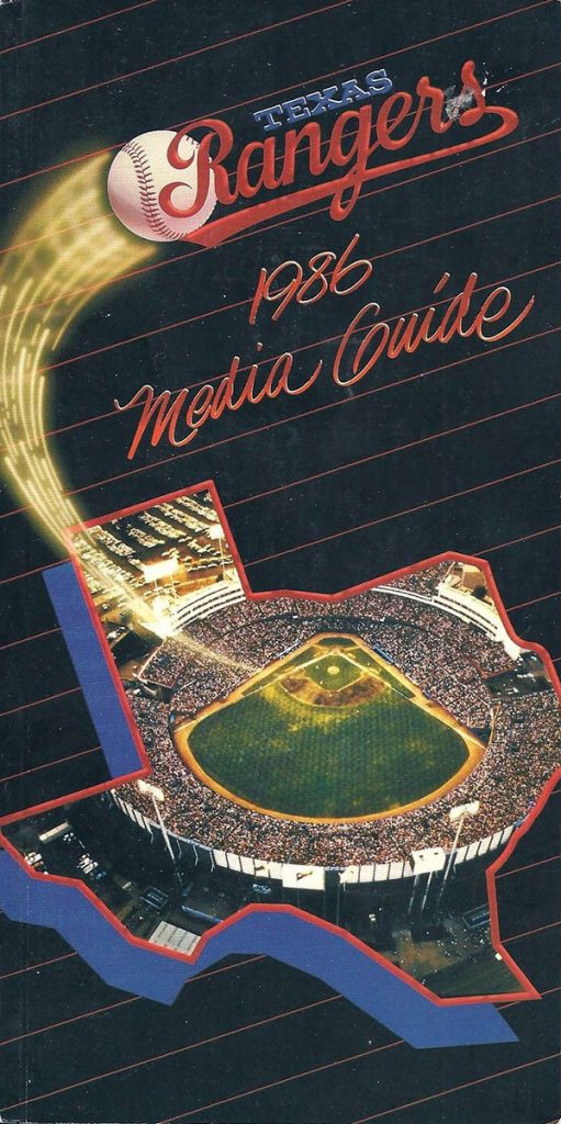 MLB Media Guide: Texas Rangers (1986)