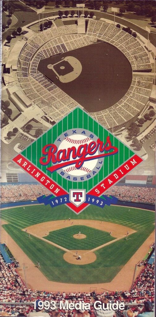 MLB Media Guide: Texas Rangers (1993)