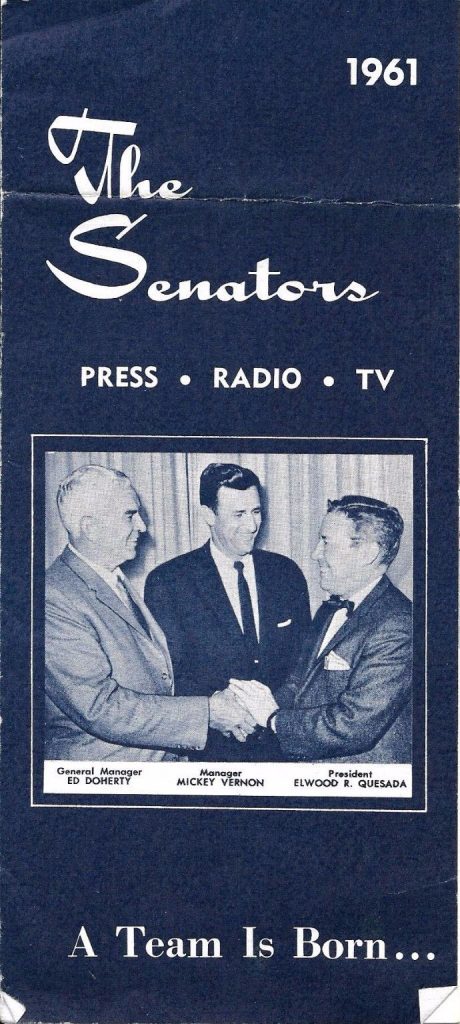 MLB Media Guide: Washington Senators (1961)