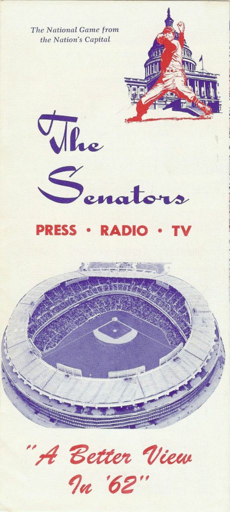 MLB Media Guide: Washington Senators (1962)