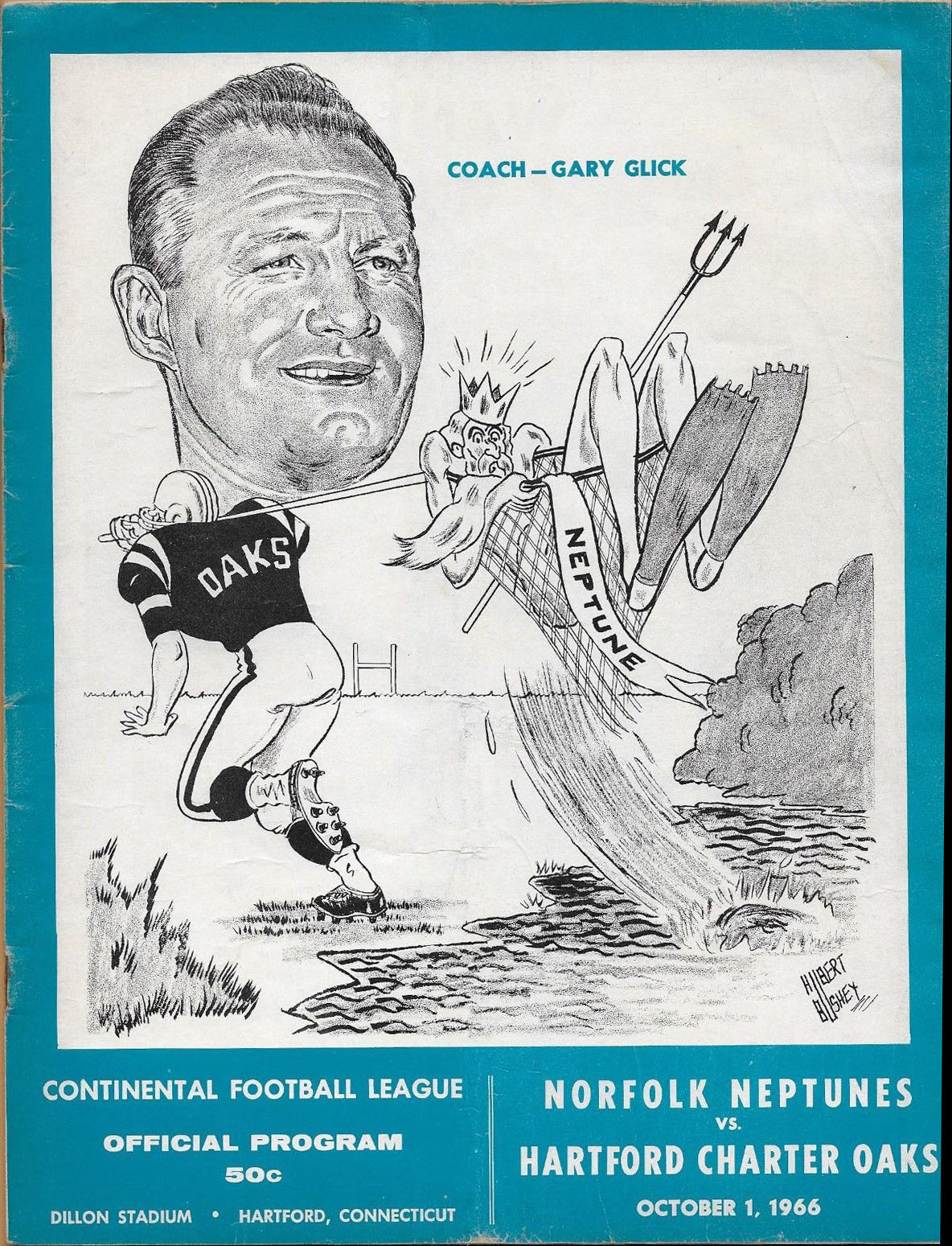 CoFL Game Program: Hartford Charter Oaks vs. Norfolk Neptunes (October 1, 1966)
