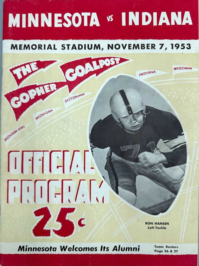 Minnesota Golden Gophers vs. Indiana Hoosiers (November 7, 1953)