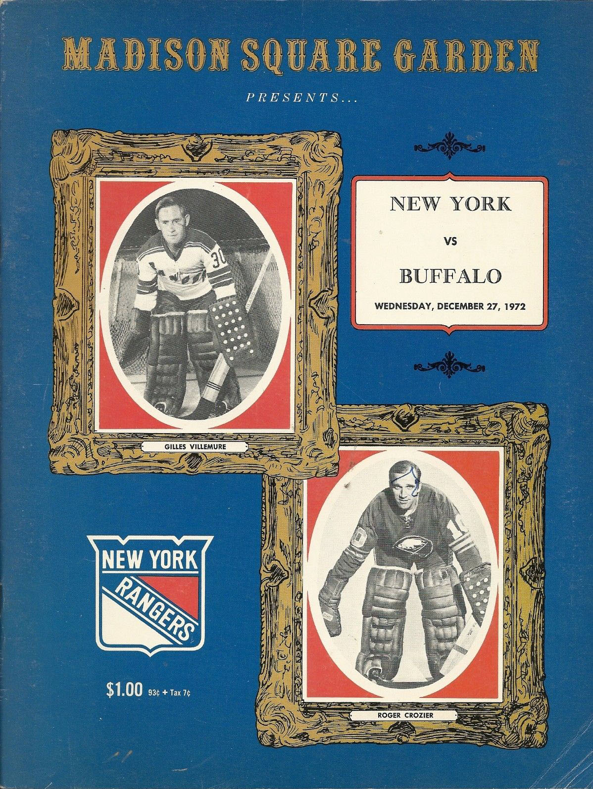 1972-73 New York Rangers program