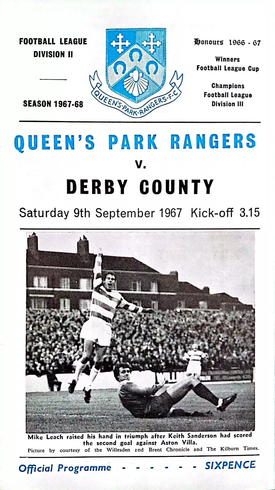 Queens Park Rangers vs. Derby County (September 9, 1967)