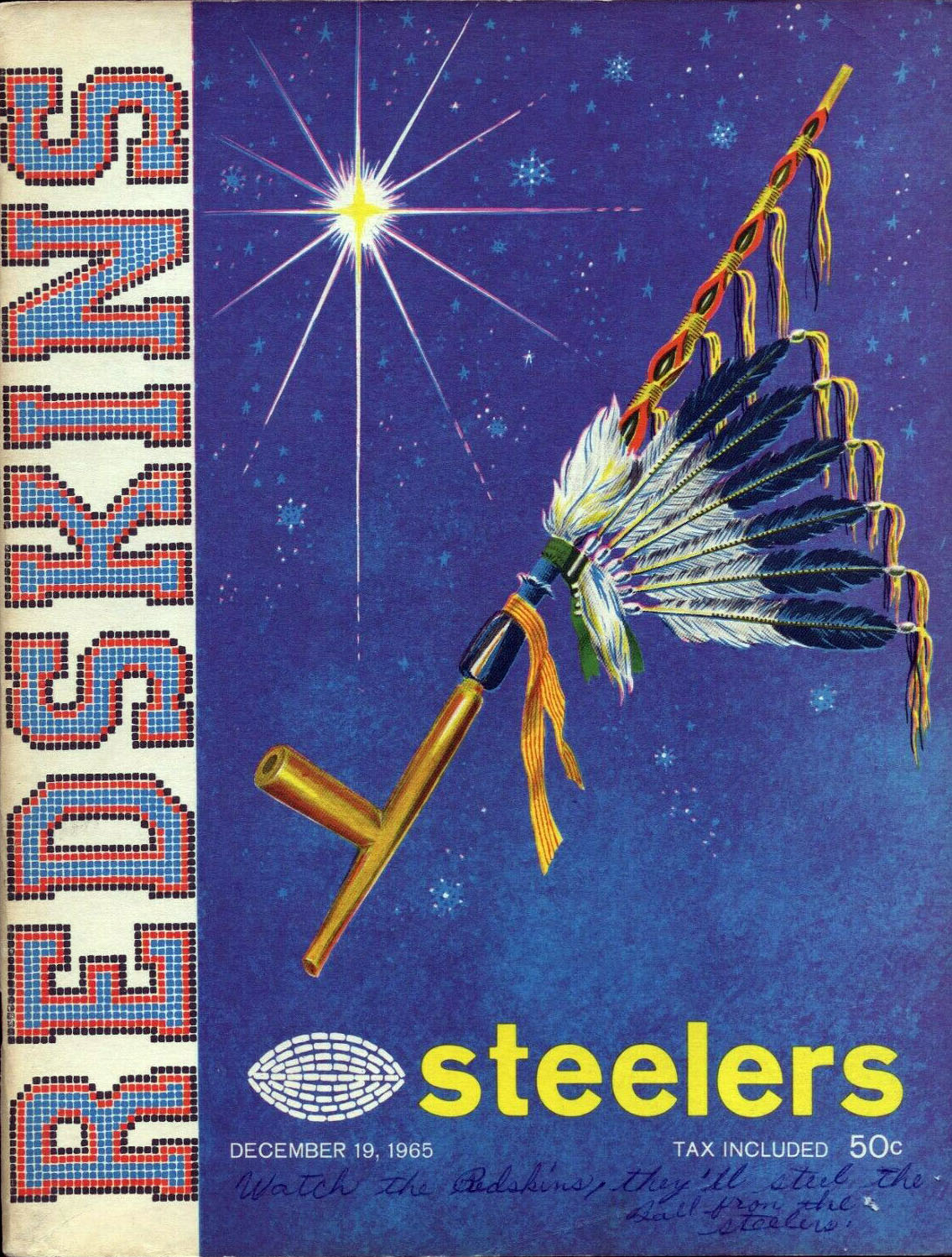 NFL Program: Washington Redskins vs. Pittsburgh Steelers (December 19, 1965)