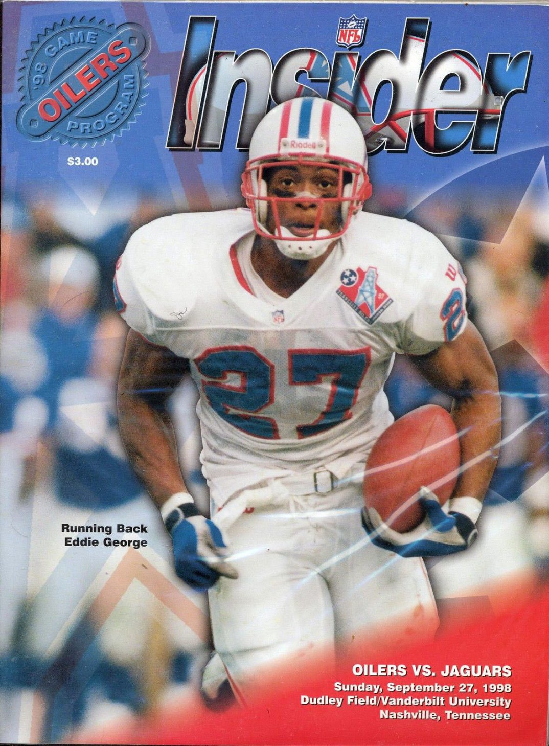 1998 Tennessee Oilers Game Publications – SportsPaper.info