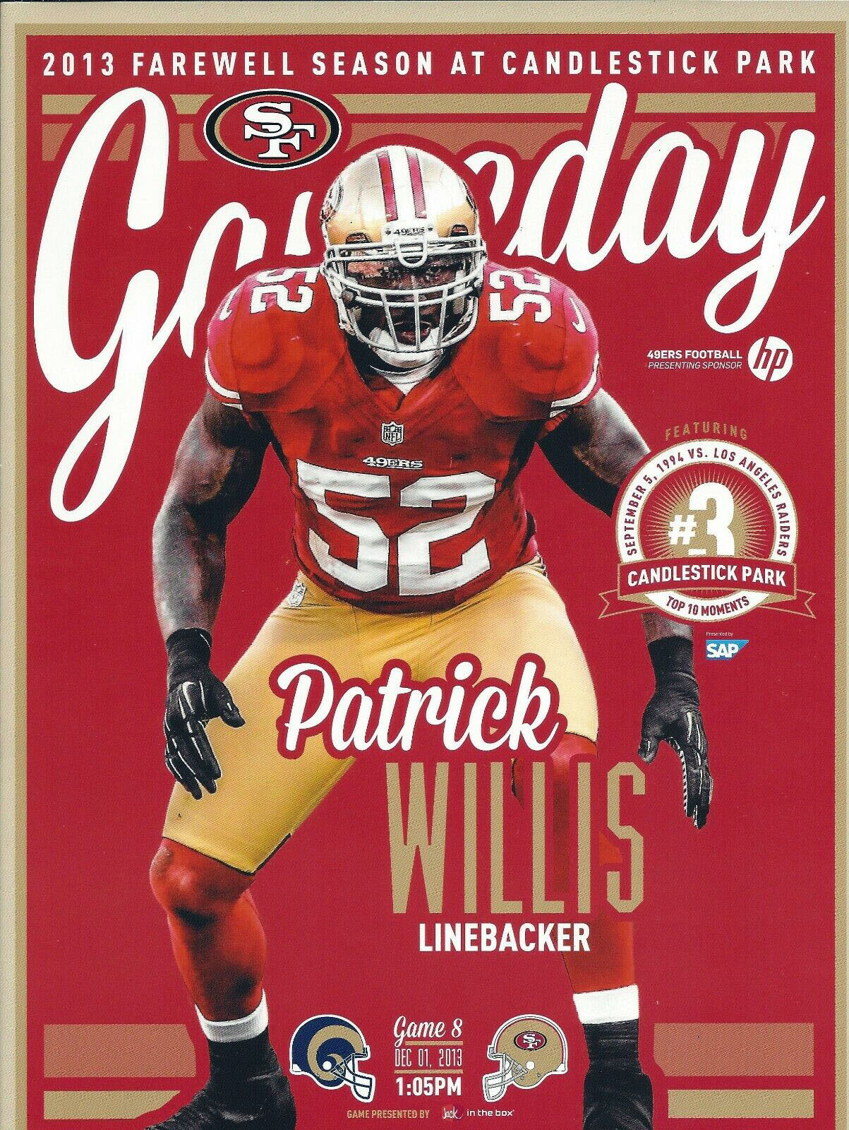 NFL Program: San Francisco 49ers vs. St. Louis Rams (December 1, 2013)