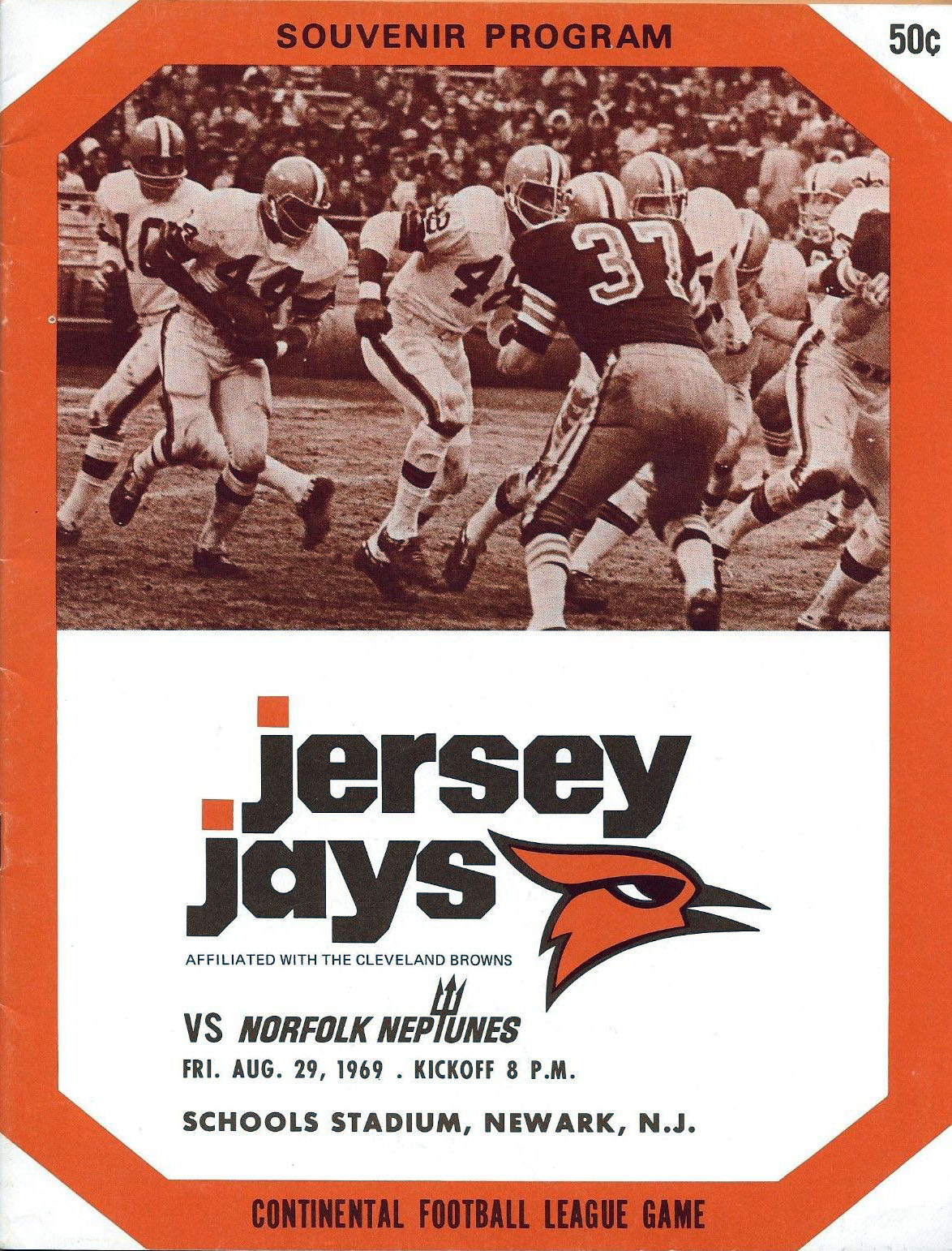 CoFL Game Program: Jersey Jays vs. Norfolk Neptunes (August 29, 1969)