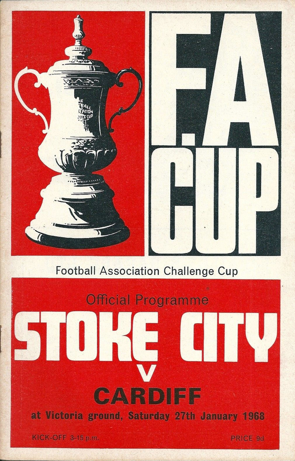 English Football Program: Stoke City vs. Cardiff City (January 27, 1968)