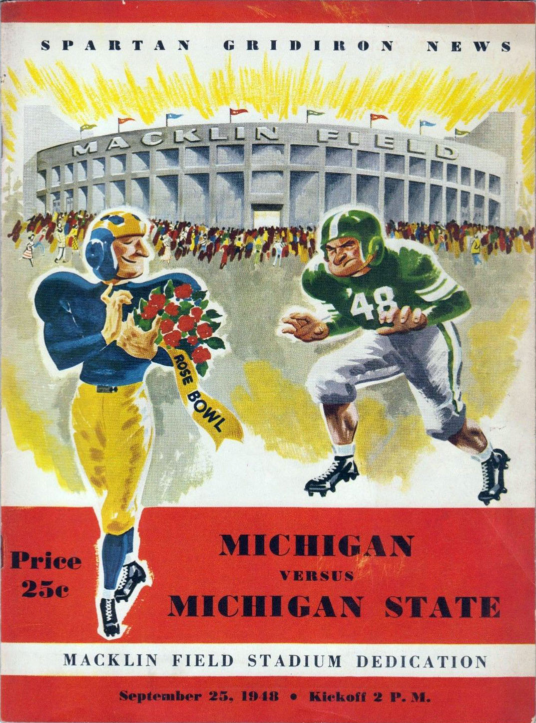 College Football Program: Michigan State Spartans vs. Michigan Wolverines (September 25, 1948)