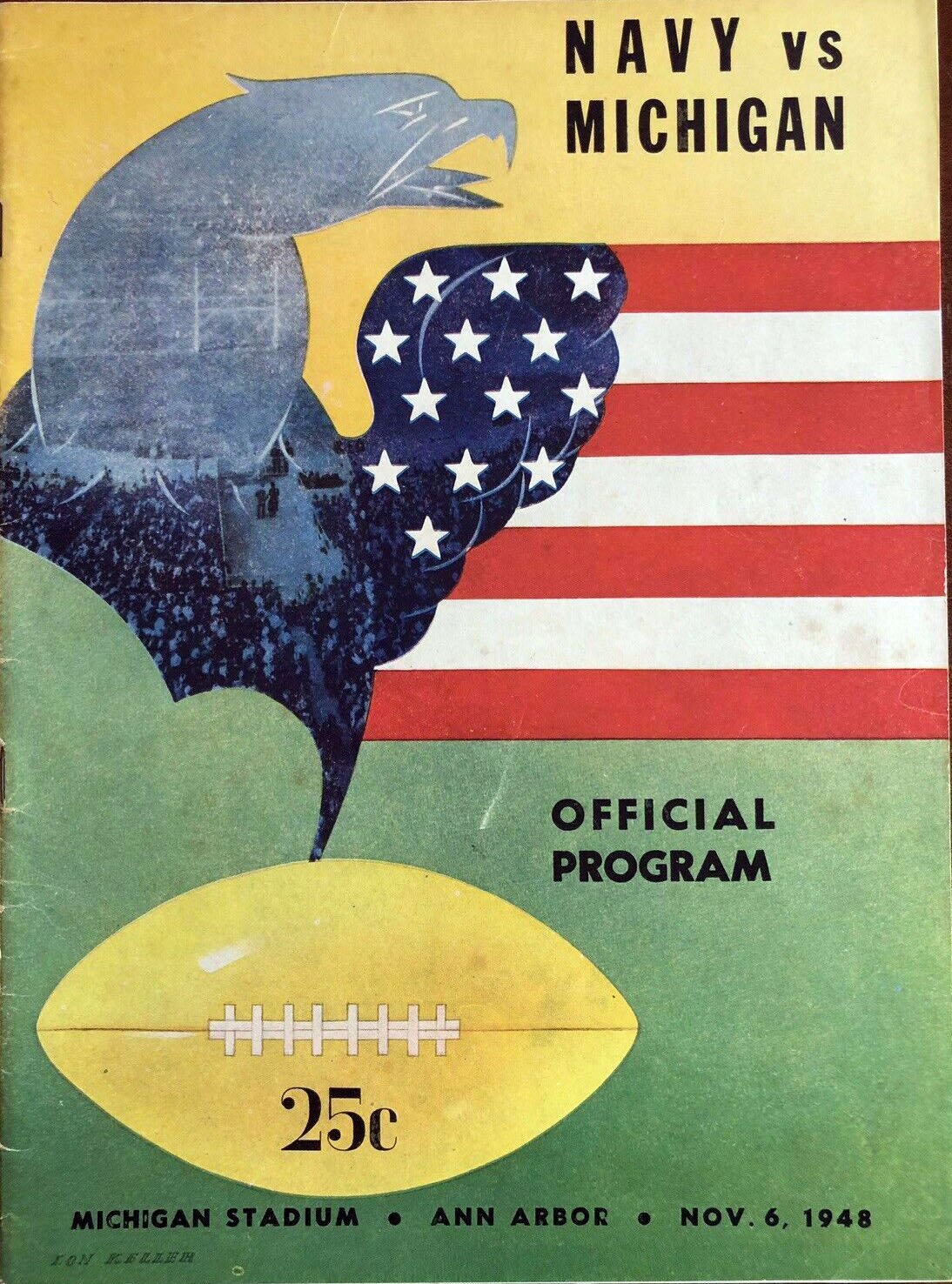 College Football Program: Michigan Wolverines vs. Navy Midshipmen (November 6, 1948)