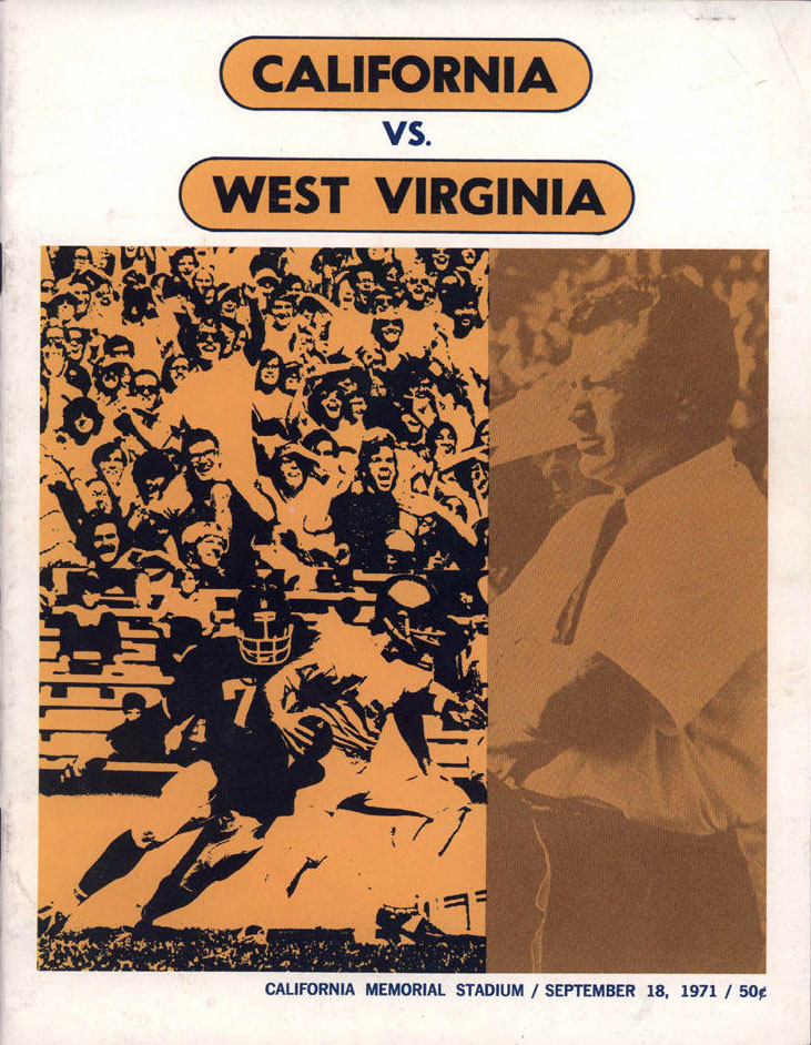 College Football Program: California Golden Bears vs. West Virginia Mountaineers (September 18, 1971)