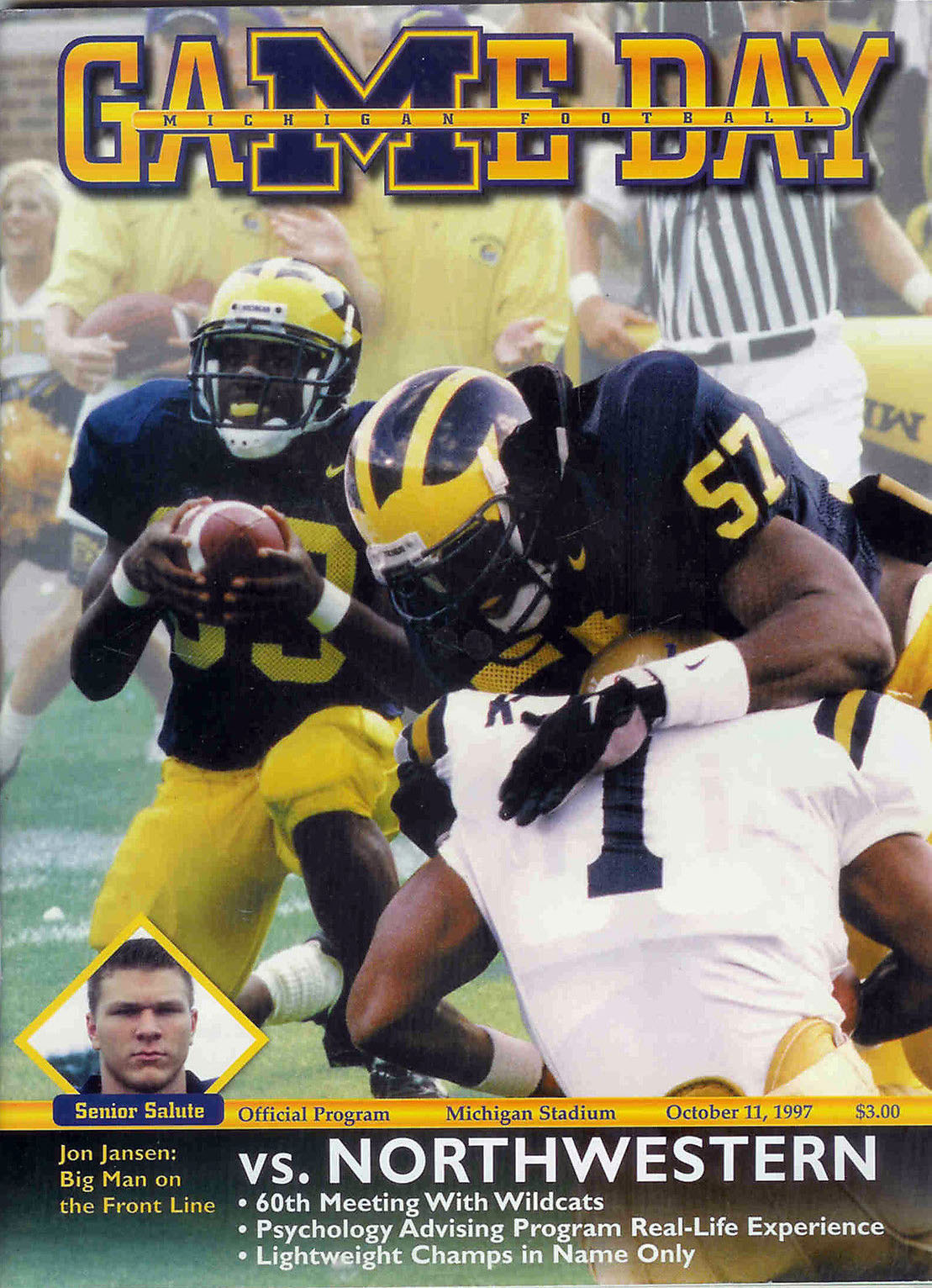 College Football Program: Michigan Wolverines vs. Northwestern Wildcats (October 11, 1997)